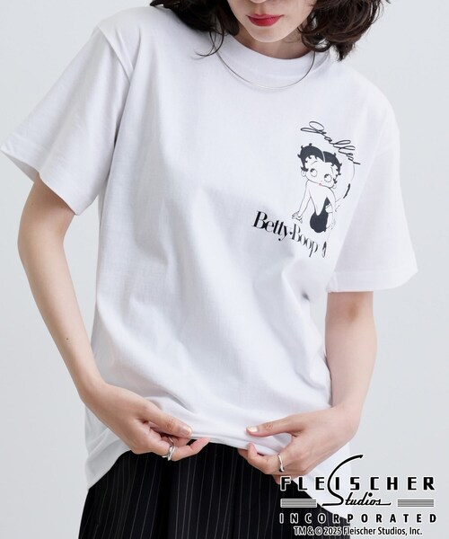 GALLEST(ギャレスト)の「【Betty Boop(TM)】サイドプリントTシャツ(Tシャツ/カットソー・レディース・ホワイト/ブラック・38)」の7枚目の写真