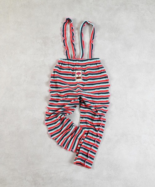 MARKEY'S(マーキーズ)の「パイルボーダー2wayサロペット(サロペット/オーバーオール・キッズ・ブラウン系その他/イエロー系その他/レッド系その他・80/90/100/110/120)」の3枚目の写真