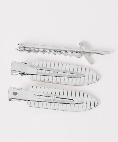 JEANASIS（ジーナシス）の「3ピースヘアクリップ/577855（ヘアピン・レディース・シルバー/ブラック・FREE）」の3枚目の写真