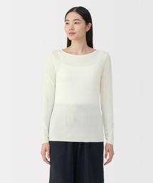 無印良品(ムジルシリョウヒン)の婦人 シアークルーネック長袖Tシャツ(インナーウェア/肌着)
