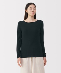 無印良品(ムジルシリョウヒン)の婦人 シアークルーネック長袖Tシャツ(インナーウェア/肌着)