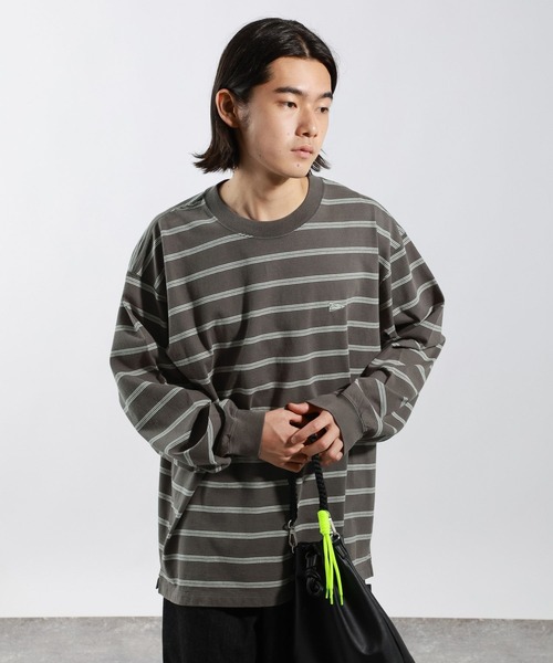 BAYFLOW(ベイフロー)の「SNOWボーダーTシャツ(Tシャツ/カットソー・メンズ・ブラウン/オフホワイト/チャコールグレー・MEDIUM/LARGE)」の2枚目の写真