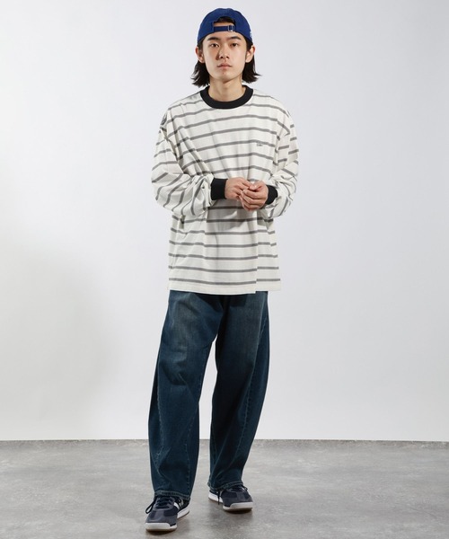BAYFLOW(ベイフロー)の「SNOWボーダーTシャツ(Tシャツ/カットソー・メンズ・ブラウン/オフホワイト/チャコールグレー・MEDIUM/LARGE)」の4枚目の写真