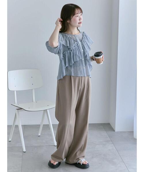 ehka sopo(エヘカソポ)の「フレアスラックス(スラックス・レディース・グレー/ベージュ/ブラウン・F)」の6枚目の写真