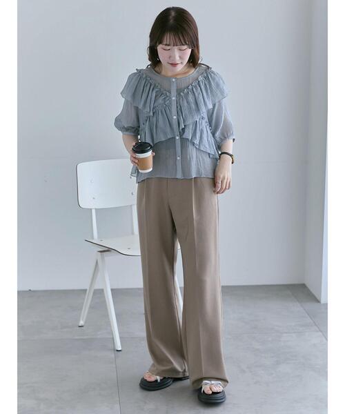 ehka sopo(エヘカソポ)の「フレアスラックス(スラックス・レディース・グレー/ベージュ/ブラウン・F)」の7枚目の写真