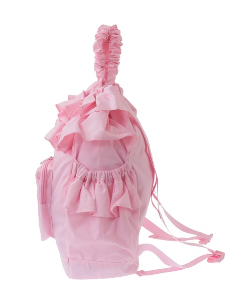 Candy Stripper（キャンディストリッパー）の「RIBBON FRILL ナップサック（バックパック/リュック・レディース・ブラック/ピンク・FREE）」の6枚目の写真