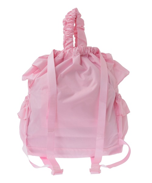 Candy Stripper（キャンディストリッパー）の「RIBBON FRILL ナップサック（バックパック/リュック・レディース・ブラック/ピンク・FREE）」の7枚目の写真