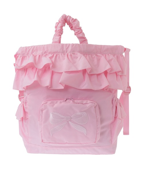 Candy Stripper（キャンディストリッパー）の「RIBBON FRILL ナップサック（バックパック/リュック・レディース・ブラック/ピンク・FREE）」の8枚目の写真