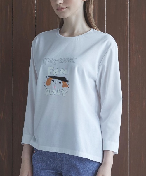 STUDIO PICONE(スタジオピッコーネ)の「デザインイラスト天竺プルオーバー(Tシャツ/カットソー・レディース・ブラウン/ホワイト/ブラック・M/L/LL)」の19枚目の写真