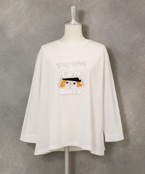 STUDIO PICONE(スタジオピッコーネ)の「デザインイラスト天竺プルオーバー(Tシャツ/カットソー・レディース・ブラウン/ホワイト/ブラック・M/L/LL)」の20枚目の写真