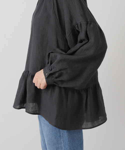 JOURNAL STANDARD LUXE(ジャーナルスタンダード ラックス)の「ヘムフリルギャザーブラウス(シャツ/ブラウス・レディース・ブラック/ブラック系その他・FREE)」の6枚目の写真