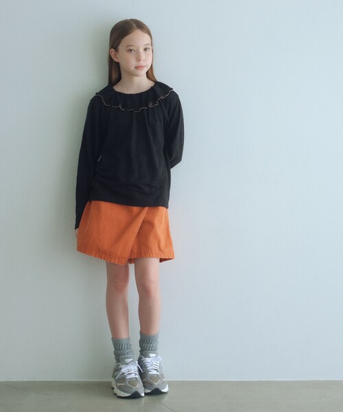 green label relaxing(グリーンレーベルリラクシング)の「ツイルラップ キュロットパンツ / キッズ 100cm-160cm(その他パンツ・キッズ・オレンジ/ブラウン系/ブラック・120cm/140cm/100cm/130cm/150cm/160cm/110cm)」の10枚目の写真