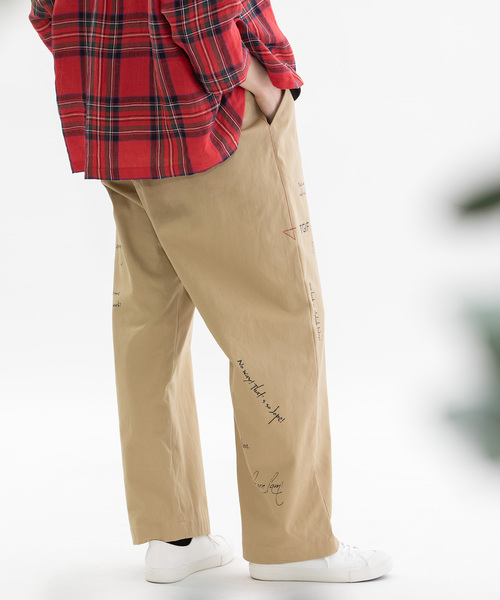 nop de nod(ノップドゥノッド)の「メッセージロゴプリントパンツ(その他パンツ・レディース・ベージュ/キャメル/カーキ/インディゴブルー・M)」の11枚目の写真