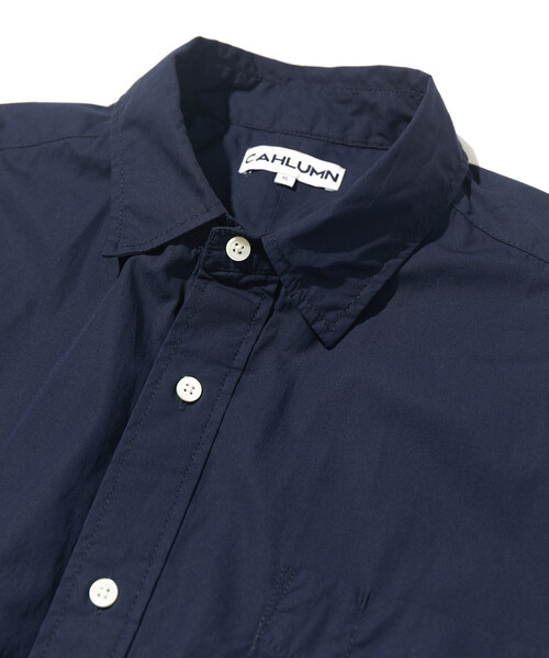 CAHLUMN カウラム マガジンポケット クラシック　ワイド シャツ ブルー CAHLUMN シャツ CAHLUMN/カウラム Magazine Pocket Wide Spread