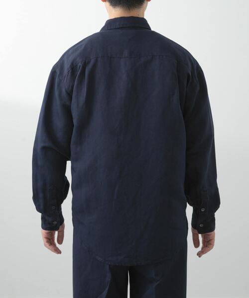 ITEMS URBANRESEARCH（アイテムズ アーバンリサーチ）の「Linen Blend Pullover Shirts（シャツ/ブラウス・メンズ・ブラック/ネイビー・MEDIUM）」の9枚目の写真