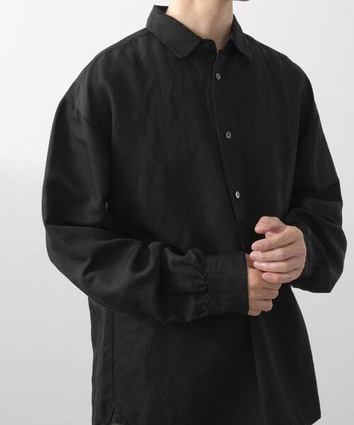 ITEMS URBANRESEARCH（アイテムズ アーバンリサーチ）の「Linen Blend Pullover Shirts（シャツ/ブラウス・メンズ・ブラック/ネイビー・MEDIUM）」の15枚目の写真