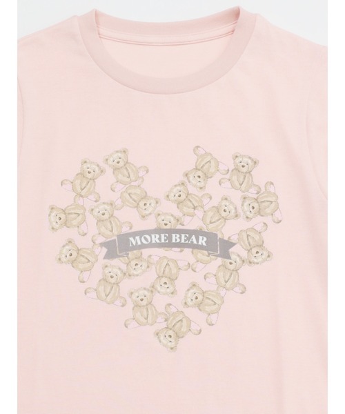 MORE self LOVE(モアセルフラブ)の「【MORE BEAR】heart bear TEE(Tシャツ/カットソー・レディース・ブラック/ホワイト/ピンク・FREE)」の4枚目の写真
