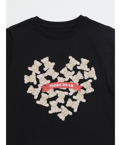 MORE self LOVE(モアセルフラブ)の「【MORE BEAR】heart bear TEE(Tシャツ/カットソー・レディース・ブラック/ホワイト/ピンク・FREE)」の5枚目の写真
