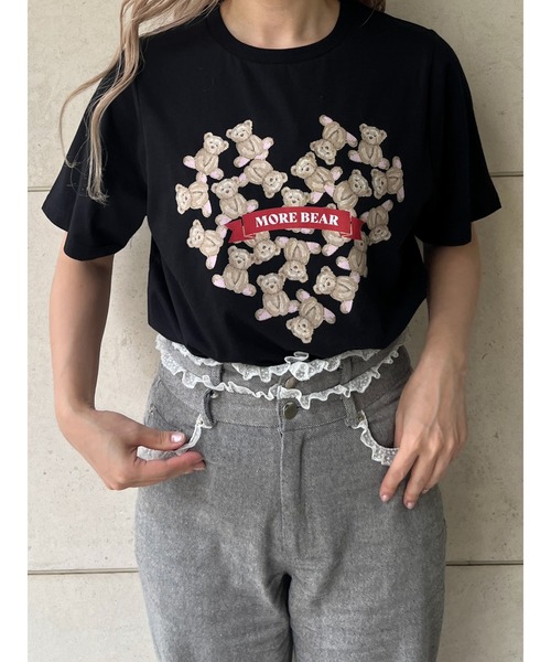 MORE self LOVE(モアセルフラブ)の「【MORE BEAR】heart bear TEE(Tシャツ/カットソー・レディース・ブラック/ホワイト/ピンク・FREE)」の13枚目の写真