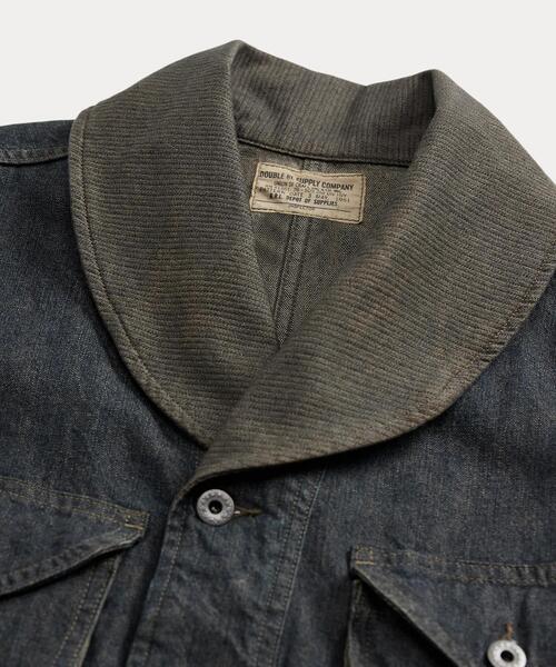 インディゴ コットンリネン デニム フィールド コート（デニム