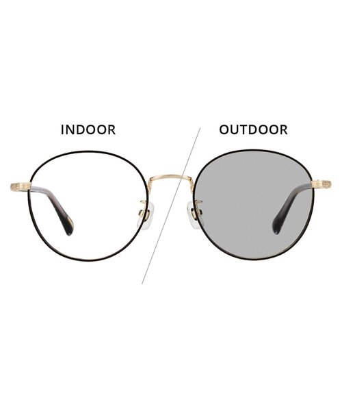 UNITED ARROWS（ユナイテッドアローズ）の「【WEB限定】Zoff｜UNITED ARROWS｜ボストン型 調光サングラス｜紫外線で色が変わる メタル 紫外線対策 UVカット ユニセックス ユナイテッドアローズ（サングラス・レディース・ブラック/ブラウン・FREE）」の2枚目の写真