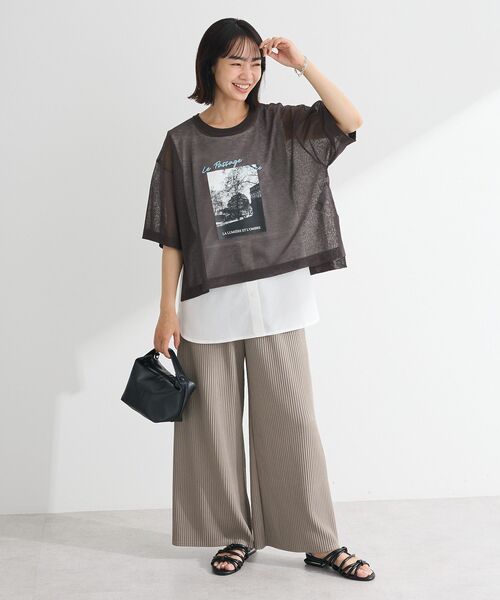 Green　Parks（グリーンパークス）の「ノースリーブドッキングホワイトインナー（タンクトップ・レディース・オフホワイト/ストライプ・FREE）」の4枚目の写真