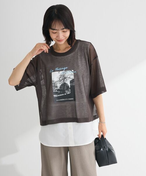 Green　Parks（グリーンパークス）の「ノースリーブドッキングホワイトインナー（タンクトップ・レディース・オフホワイト/ストライプ・FREE）」の5枚目の写真