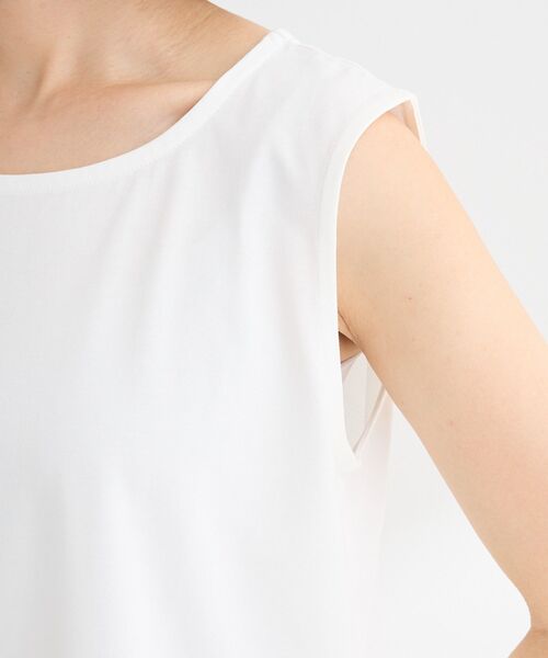 Green　Parks（グリーンパークス）の「ノースリーブドッキングホワイトインナー（タンクトップ・レディース・オフホワイト/ストライプ・FREE）」の10枚目の写真