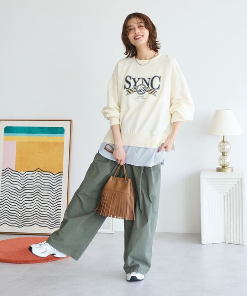 Green　Parks（グリーンパークス）の「ノースリーブドッキングホワイトインナー（タンクトップ・レディース・オフホワイト/ストライプ・FREE）」の14枚目の写真