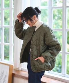 WEB限定】[TAION/タイオン] MILITARY キルティングダウンケープ