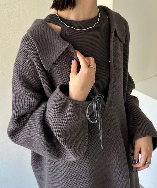 EC限定リバイバル】25AW襟付きBIGニット(ニット/セーター EC限定リバイバル】25AW襟付きBIGニット(ニット/セーター