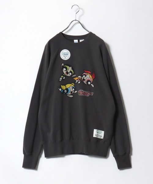 DISCUS ATHLETIC（ディスカス　アスレチック）の「DISCUS ATHLETIC×THE POWERPUFF GIRLS キャラクタープリントスウェットトレーナー メンズ レディース ユニセックス（スウェット・レディース・ホワイト/ブラック/ブラック系その他/ホワイト系その他・M/L）」の4枚目の写真