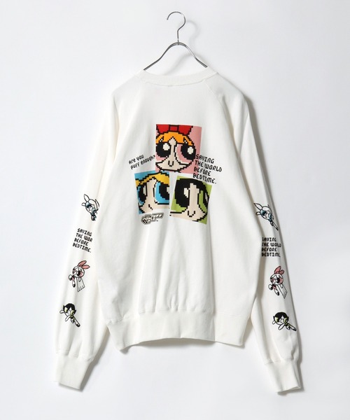 DISCUS ATHLETIC（ディスカス　アスレチック）の「DISCUS ATHLETIC×THE POWERPUFF GIRLS キャラクタープリントスウェットトレーナー メンズ レディース ユニセックス（スウェット・レディース・ホワイト/ブラック/ブラック系その他/ホワイト系その他・M/L）」の6枚目の写真