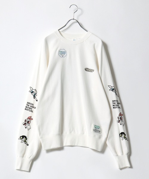 DISCUS ATHLETIC（ディスカス　アスレチック）の「DISCUS ATHLETIC×THE POWERPUFF GIRLS キャラクタープリントスウェットトレーナー メンズ レディース ユニセックス（スウェット・レディース・ホワイト/ブラック/ブラック系その他/ホワイト系その他・M/L）」の5枚目の写真