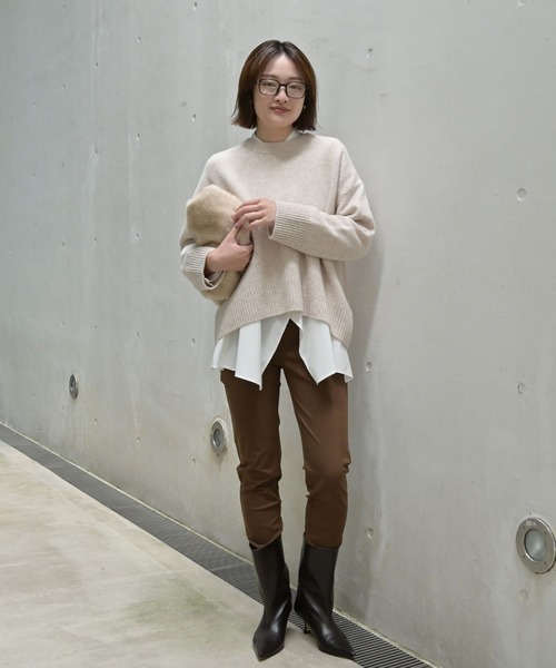 qualite(カリテ)の「在庫あるのみ!【美脚ライン】トリコットスリムパンツ/オフィスカジュアル/春服(その他パンツ・レディース・ブラック/ブラウン・38/36/34/40)」の3枚目の写真