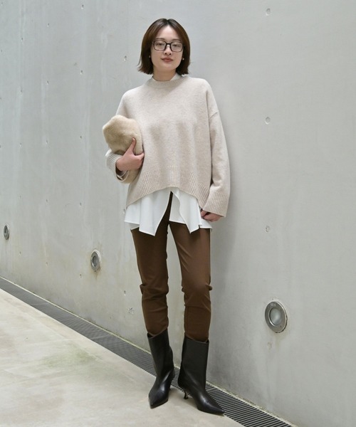 qualite(カリテ)の「在庫あるのみ!【美脚ライン】トリコットスリムパンツ/オフィスカジュアル/春服(その他パンツ・レディース・ブラック/ブラウン・38/36/34/40)」の6枚目の写真