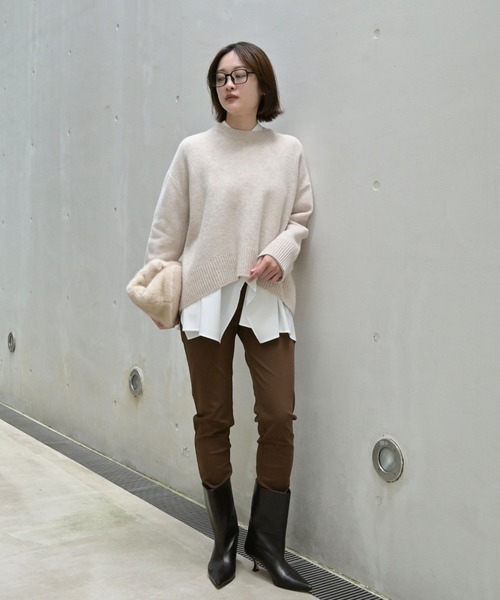 qualite(カリテ)の「在庫あるのみ!【美脚ライン】トリコットスリムパンツ/オフィスカジュアル/春服(その他パンツ・レディース・ブラック/ブラウン・38/36/34/40)」の7枚目の写真