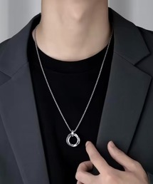 VIBGYOR（ヴィブジョー）の「リングペンダント ネックレス メンズ(BDS)（ネックレス）」