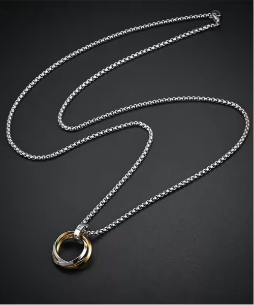 VIBGYOR（ヴィブジョー）の「リングペンダント ネックレス メンズ(BDS)（ネックレス・メンズ・シルバー/ブルー/ゴールド・FREE）」の3枚目の写真