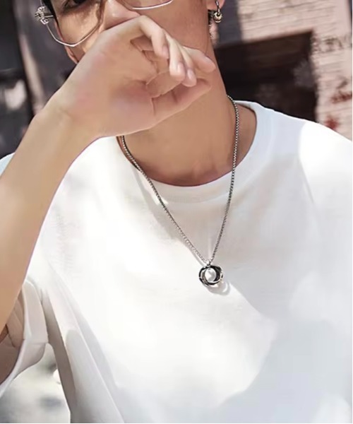 VIBGYOR（ヴィブジョー）の「リングペンダント ネックレス メンズ(BDS)（ネックレス・メンズ・シルバー/ブルー/ゴールド・FREE）」の4枚目の写真