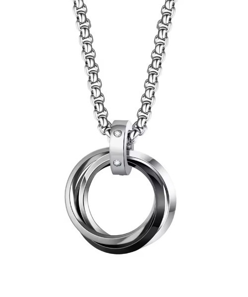 VIBGYOR（ヴィブジョー）の「リングペンダント ネックレス メンズ(BDS)（ネックレス・メンズ・シルバー/ブルー/ゴールド・FREE）」の5枚目の写真