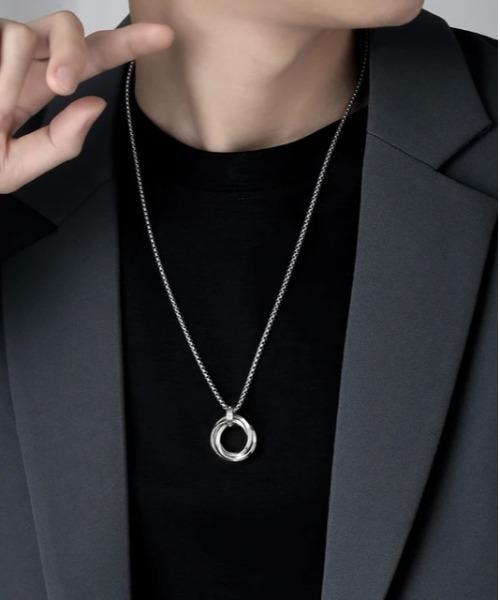 VIBGYOR（ヴィブジョー）の「リングペンダント ネックレス メンズ(BDS)（ネックレス・メンズ・シルバー/ブルー/ゴールド・FREE）」の6枚目の写真