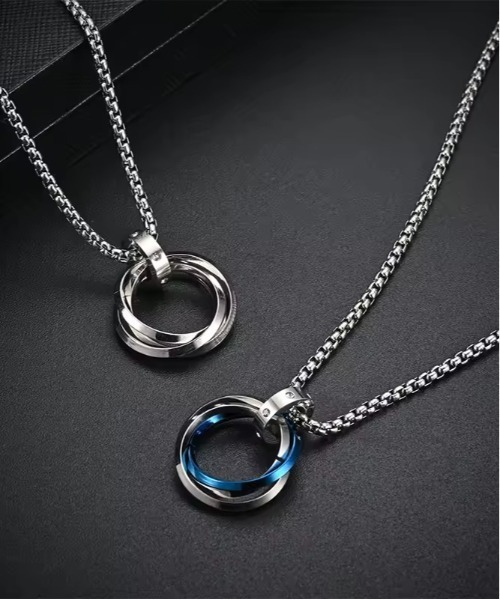 VIBGYOR（ヴィブジョー）の「リングペンダント ネックレス メンズ(BDS)（ネックレス・メンズ・シルバー/ブルー/ゴールド・FREE）」の8枚目の写真