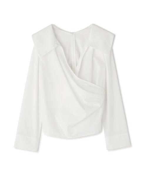 NATURAL BEAUTY BASIC(ナチュラルビューティーベーシック)の「◇カシュクールデザインブラウス(シャツ/ブラウス・レディース・ブラック/オフホワイト・MEDIUM/SMALL)」の12枚目の写真