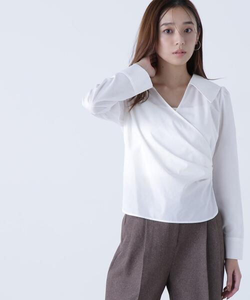 NATURAL BEAUTY BASIC(ナチュラルビューティーベーシック)の「◇カシュクールデザインブラウス(シャツ/ブラウス・レディース・ブラック/オフホワイト・MEDIUM/SMALL)」の16枚目の写真
