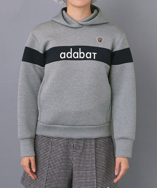 adabat（アダバット）の「【ADABAT NAVY】ブロッキングラインロゴフーディー（パーカー・レディース・グレー/ネイビー・38/40/42）」の6枚目の写真