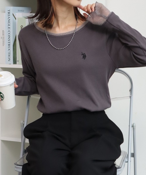 U.S. POLO ASSN.(ユーエスポロアッスン)の「【U.S. POLO ASSN./ユーエスポロアッスン】ロゴ刺繍 ラメシア― ロングスリーブ Tシャツ(Tシャツ/カットソー・レディース・ブルー/ブラウン/チャコールグレー/ホワイト・L/XL/M)」の18枚目の写真