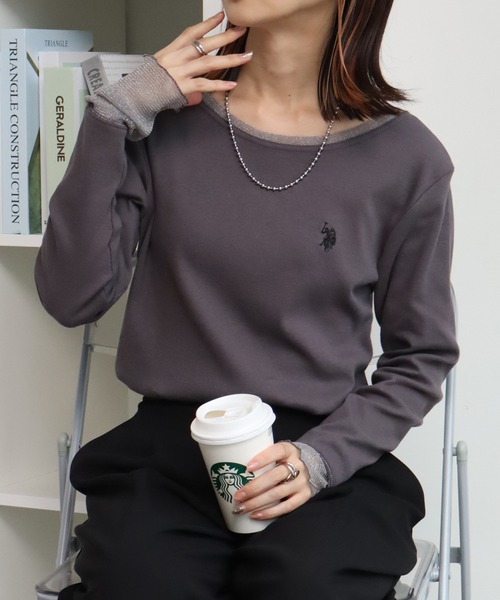 U.S. POLO ASSN.(ユーエスポロアッスン)の「【U.S. POLO ASSN./ユーエスポロアッスン】ロゴ刺繍 ラメシア― ロングスリーブ Tシャツ(Tシャツ/カットソー・レディース・ブルー/ブラウン/チャコールグレー/ホワイト・L/XL/M)」の19枚目の写真