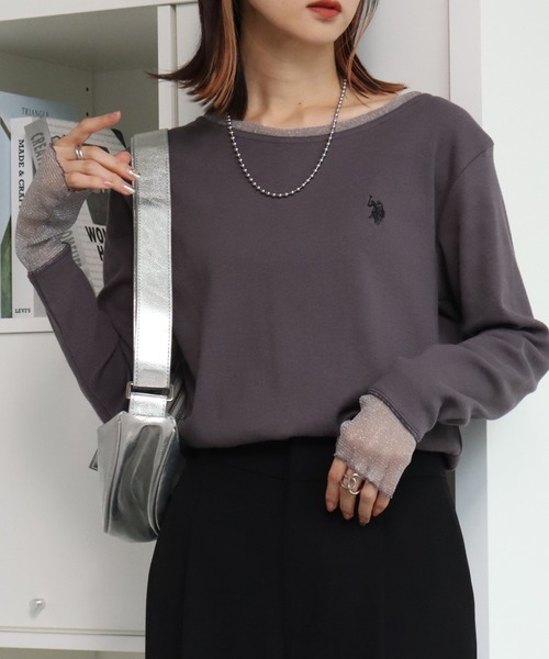 U.S. POLO ASSN.(ユーエスポロアッスン)の「【U.S. POLO ASSN./ユーエスポロアッスン】ロゴ刺繍 ラメシア― ロングスリーブ Tシャツ(Tシャツ/カットソー・レディース・ブルー/ブラウン/チャコールグレー/ホワイト・L/XL/M)」の20枚目の写真