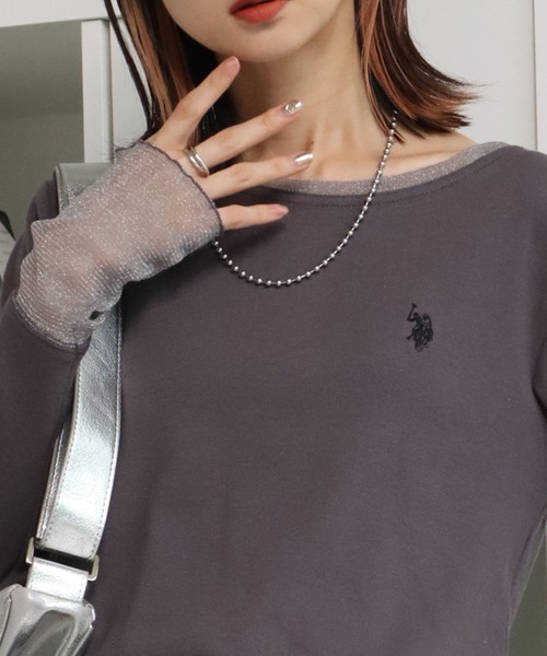 U.S. POLO ASSN.(ユーエスポロアッスン)の「【U.S. POLO ASSN./ユーエスポロアッスン】ロゴ刺繍 ラメシア― ロングスリーブ Tシャツ(Tシャツ/カットソー・レディース・ブルー/ブラウン/チャコールグレー/ホワイト・L/XL/M)」の22枚目の写真